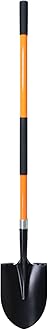 VNIMTI Heavy Duty Gardening Shovel, 56 Inch Round Blade with Fiberglass Handle (Orange)