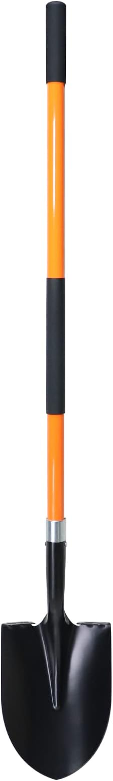 - VNIMTI Heavy Duty Gardening Shovel, 56 Inch Round Blade with Fiberglass Handle (Orange)
