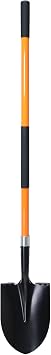 VNIMTI Heavy Duty Gardening Shovel, 56 Inch Round Blade with Fiberglass Handle Orange