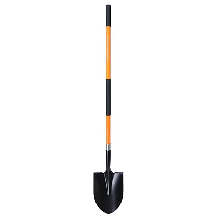 VNIMTI Shovels, Steel Digging Shovel.Garden Shovel with Fiberglass Handle(Orange),56 Inch Garden Digging Tool.