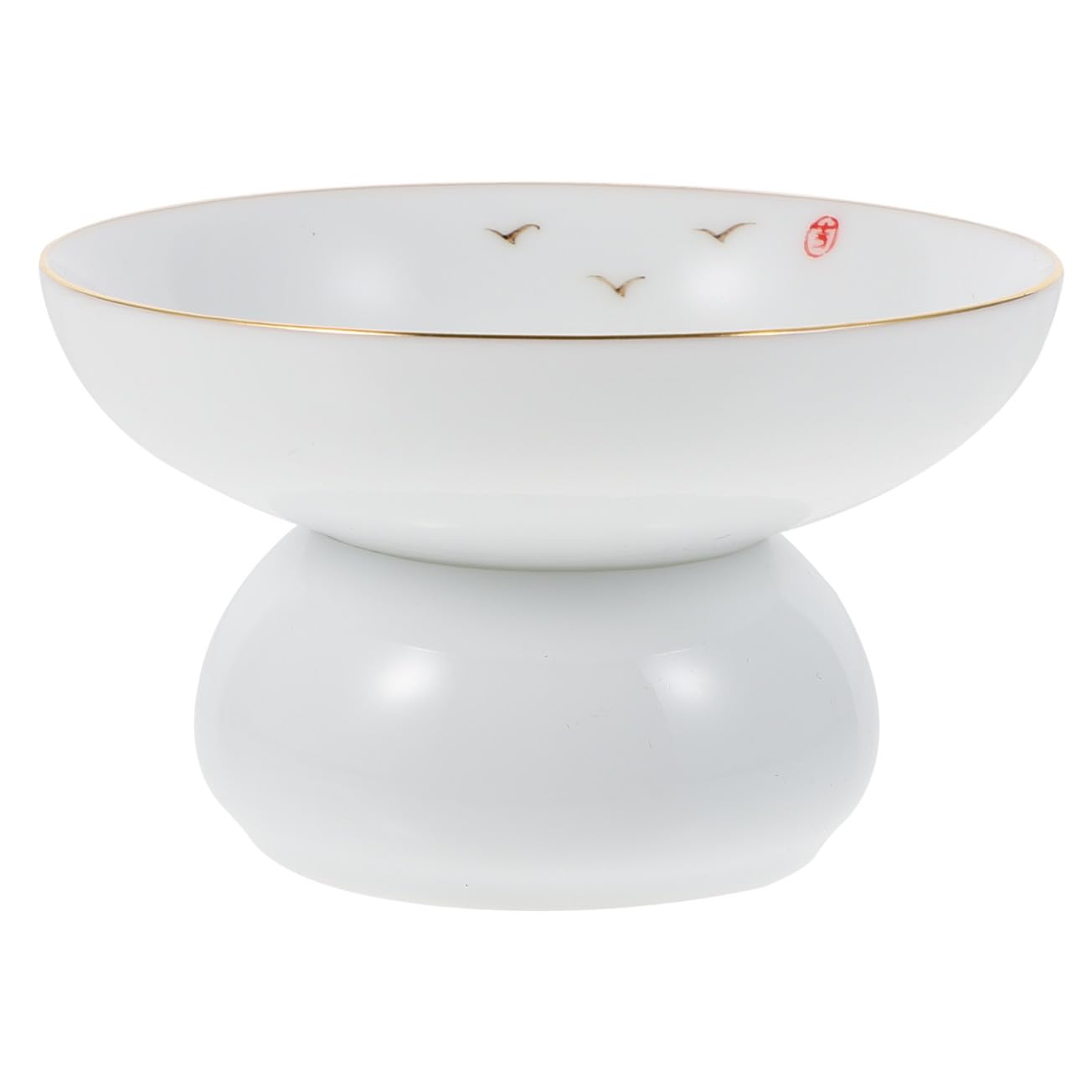 DOITOOL Filtre à Thé en Céramique Dessinée la Main avec Support en Acier Inoxydable, Infuseur Réutilisable pour Maison et Bureau, Style Antique pour Infusion
