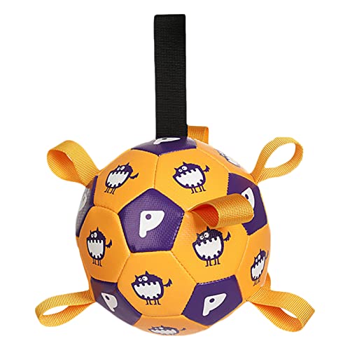 HDUBKHE Juguete interactivo con forma de fútbol para perros con bomba, entrenamiento al aire libre, pelota masticable para perros grandes, masticadores agresivos, aburrimiento para masticadores