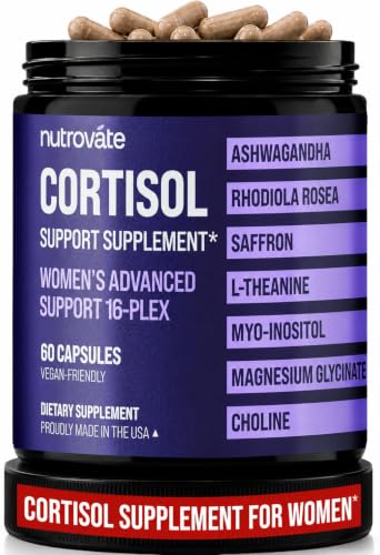 Cortisol Supplement for Women - Rhodiola Rosea Ashwagandha Saffron L-Theanine Magnesium Glycinate -Supports Sleep & Calm Advanced Cortisol Reducer Support with Phosphatidylserine Made in USA