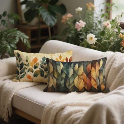 Housse de coussin 50x80 velours imperméable orange brûlée résistant aux taches C-244