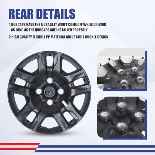 Image of Winjet 16 inch Hubcaps Wheel Rims Cover for 2007-2012 Nissan Sentra Wheel Rim Covers,Heavy Duty PP Material Snap On Installation (16 Inch Set of 4, White Lacquer)
