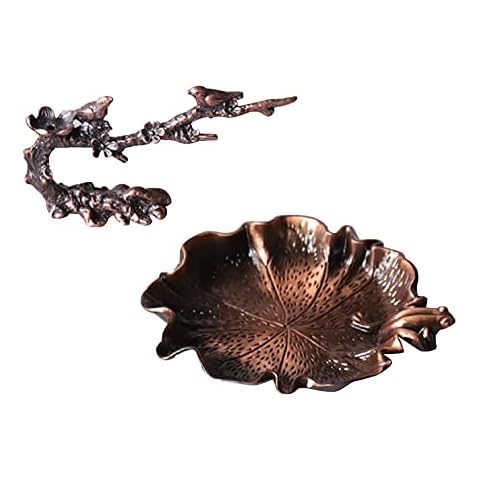 1 Set Backflow Incense Holder Retro Incense Burner Multipurpose Lotus Leaf Censer Stick Stand for Home Office Decor Yoga Meditation Cover