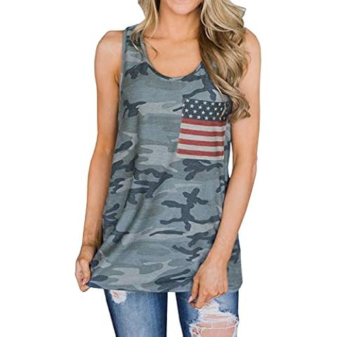 Chuanqi - Camiseta sin Mangas para Mujer con Diseño de Camuflaje Cover
