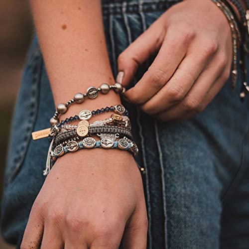 My Saint My Hero Miraculous Mary Protection Bracelet – Handwoven in Medjugorje – 10 Miraculous Medals – Blessing Bracelet for Men and Women - Light Blue/Silver by My Saint My Hero - Image 2