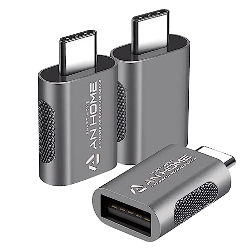 AnHome Smart Home USB A to USB C Adapter, 3 Pack USB C Male to USB A Female Adapter, Type C OTG Converter, Compatible with Smartphone, Tablet, Laptop and Other Type C Devices