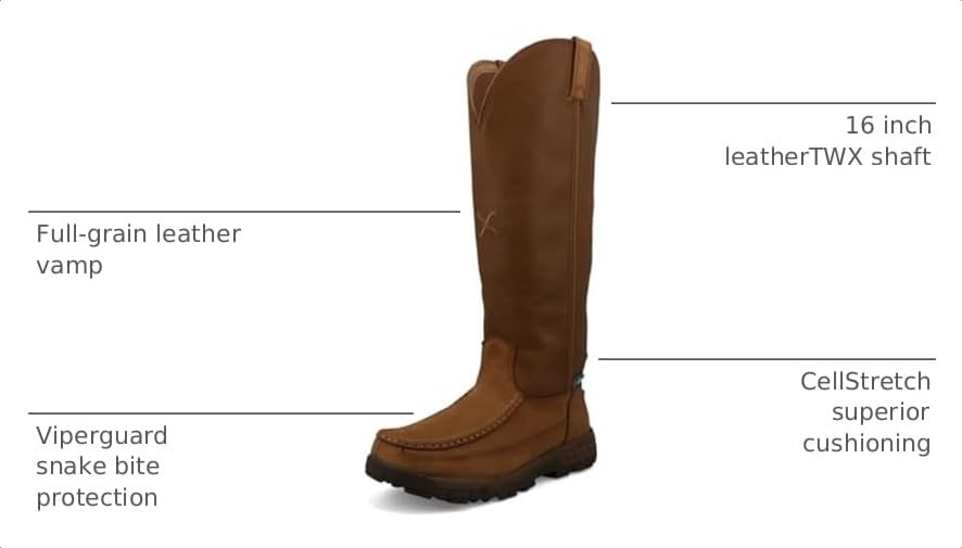 Image of Twisted X Women's 16 inch Snake Boot, Moc Toe with CellStretch