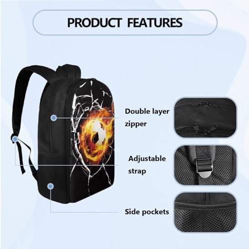 Soccer backpack for Boys Elementary Middle School 8-12 Years Old Cool Teen Bookbag Set with Lunch Box and Pencil Bag Kids Travel Book Bag Back to School Supplies4