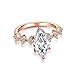Psiroy Women's Engagement Rings Fashion Jewelry Rose Gold Plated Cubic Zirconia Marquise Cut Wedding Ring Size 8