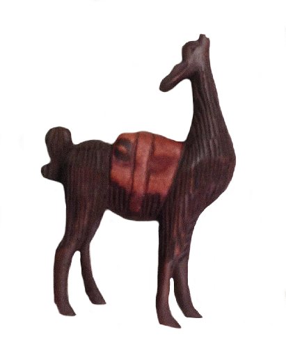 Figurine Vicuna bois de cèdre sculpté, objet d'art premium