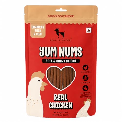Image of Yum Nums by HUFT Soft & Chewy Sticks - 200 gm | Real Chicken | Dog Training Treats | Healthy Dog Snacks | Dog Treats for Puppies & Adults | Pet Chews & Tasty Rewards