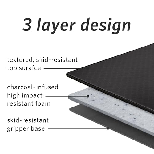 Image of MICRODRY Deluxe Fitness Exercise Yoga Mat for Home & Gym, Extra Thick for High Impact Training, Multi Layered Skid Resistant Surface, Odor Neutralizing with Carrying Strap