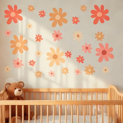 12 piezas grandes de vinilos decorativos florales para pared miniatura 4