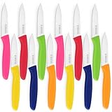 targzier Paring and Garnishing Knife,Fruit Knife Set,12 Pieces Stainless Steel Paring Knives,Straight Edge Small Knife Set for Cutting Fruits and Vegetable,Spear Point,Ergonomic Handle,Multicolor