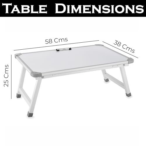 Image of Eduway Multipurpose White Board Study Laptop Table for Student | with Adjustable Height Bed Table for Kids | Portable Laptop Table for Home, Office & Presentation | Include with 1 Marker & 1 Duster