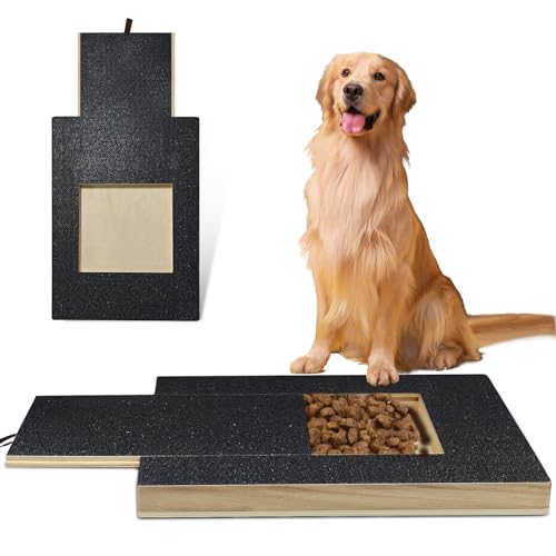 Mauepersu Lijadora de garras para perros con caja para aperitivos y recipiente, placa para rascar...