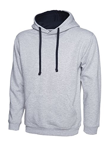 Sweat à capuche UC507 bicolore gris et marine taille XL