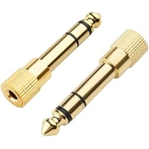 Cable Matters 2-Pack 1/4 to 1/8 Headphone Adapter, 6.35mm to 3.5mm Adapter Male to Female, Gold Plated Stereo Headphone 3.5mm to 1/4 Converter
