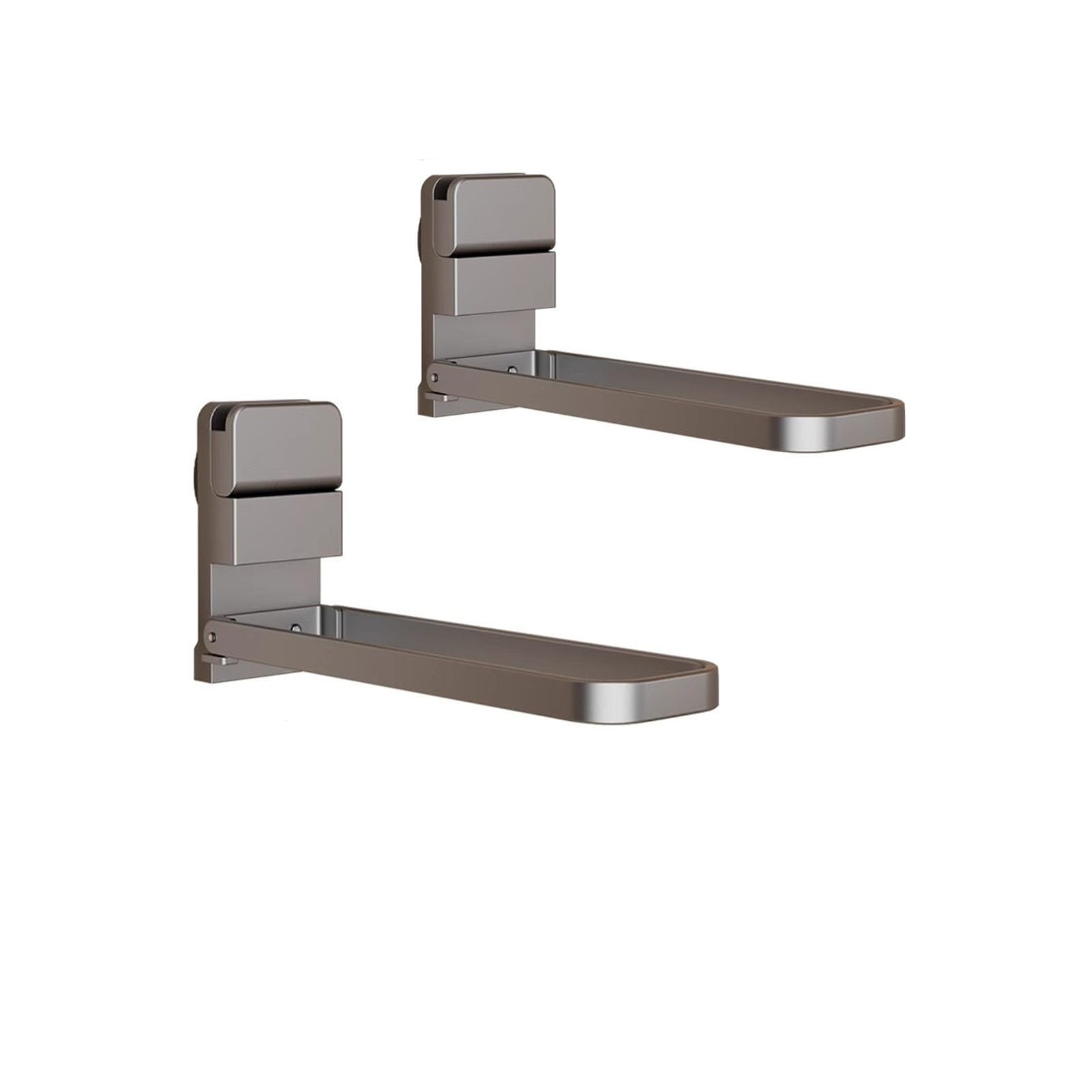 Porte-serviettes à ventouse pack de 2 étagères grises pliables pour optimiser la douche