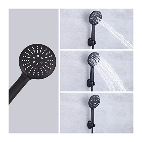 Robinet de douche noir mat mural avec mitigeur double commande pour salle de bain - 7