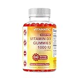 Vitamatic Sugar Free Vitamin D3-120 Pectin Based Gummies - Great Taste - Healthy Bones, Mood & Immune System Function - Non-GMO - 120 Servings (1000 IU)