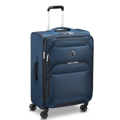 Image of DELSEY PARIS Sky Max 2.0 Softside Expandable Luggage with Spinner Wheels 2 Piece Set, Blue (24 Inch /Duffle)