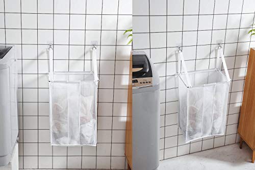 Alyer Wall Hanging Mesh Laundry Hamper,Over The Door Large Storage Bag With Big Metal Rim Opening,Hardware Included thumb #5