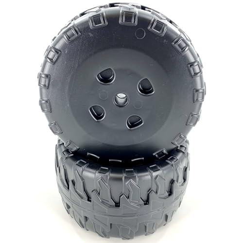 2-Pack BCK85-2659 Replacement Wheel/Tire for 12V Power Wheels Toy Jeep Wrangler, Rubicon Made 2014 or Later (2x Black) NOT for Hurricane.