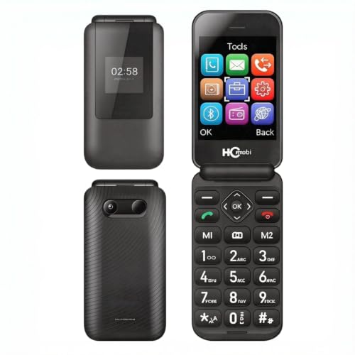 SilisoundTek 4G Flip Phone Unlocked, 2.8+1.5" Dual Screen Flip Phones for Seniors, SOS Button?Speed Dial?Large Fonts?Charging Dock?1400mAh Battery | Big Buttons | Bluetooth | Camera