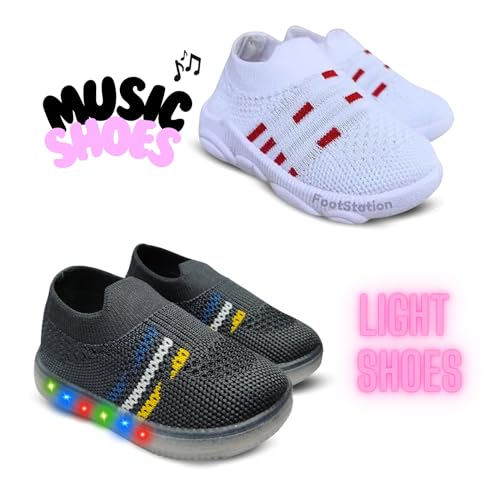 Image of Kids Trending Slip-On Shoes Combo, Pack of 2 (Light Shoe + Musical Shoe)