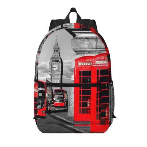 Sac à dos de voyage 43 cm motif Londres noir parfait pour vos weekends