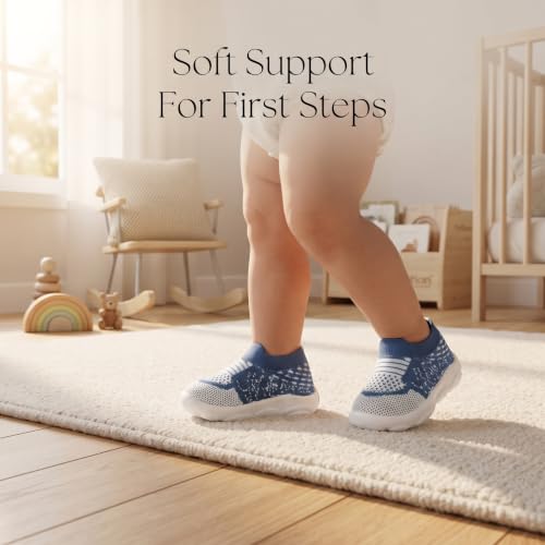 Image of Infant Shoes for Baby Boys & Girls | Musical Sound Walking Shoes | First Walker Shoes for Toddlers | Lightweight Breathable Knit Sneakers | Soft Sole Comfortable Slip On Shoes for Newborns, Babies & Kids