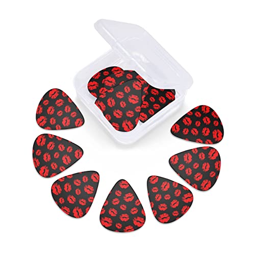 TCIYPILTD Sweet Kiss Red Lips Lot de 12 médiators en celluloïd pour guitare acoustique, électrique, basse ou ukulélé - Les Beatles, Paul McCartney, John Lennon, RIngo Starr, George Harrison TCIYPILTD Sweet Kiss Red Lips Lot de 12 médiators en celluloïd pour guitare acoustique, électrique, basse ou ukulélé – Image 6