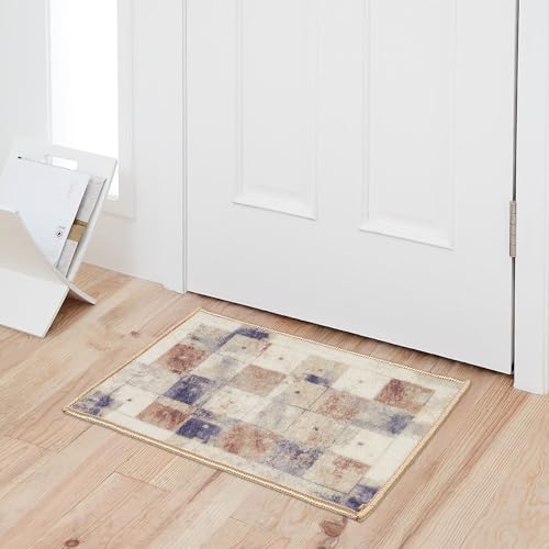 Image of HUES & SHADES Coir Door Mat for Outdoor Entrance - [37 x 57 cm] | Natural Coconut Fiber Brush Mat for Shoes Cleaning, Heavy Duty Non-Slip Doormat for Front Porch, Patio, Entryway (Square Brown)