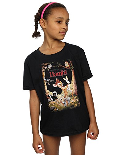Preisvergleich Produktbild Disney Mädchen Bambi Retro Poster T-Shirt 5-6 Years Schwarz