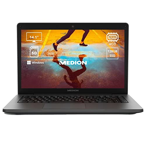 MEDION Ordenador Portátil 14 Pulgadas  i3 1005G1 Intel, SSD 128GB, RAM 4GB, Windows 10, Akoya MD62157 Cover