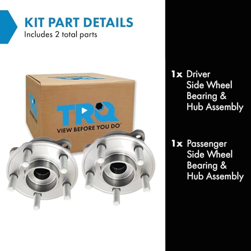 Image of TRQ Front and Rear Wheel Bearing & Hub Assembly Set with ABS Sensor 2 Piece for 15-23 Ford Edge 17-18 Fusion Sport 14mm Wheel Studs 19 Fusion Sport 16-18 Lincoln MKX 17-20 Continental 19-22 Nautilus