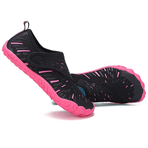 CIOR Boys & Girls Water Shoes Sports Aqua Athletic Sneakers Lightweight Sport Shoes(Toddler/Little Kid/Big Kid) U1ELJSX011-Blk.pink-32
