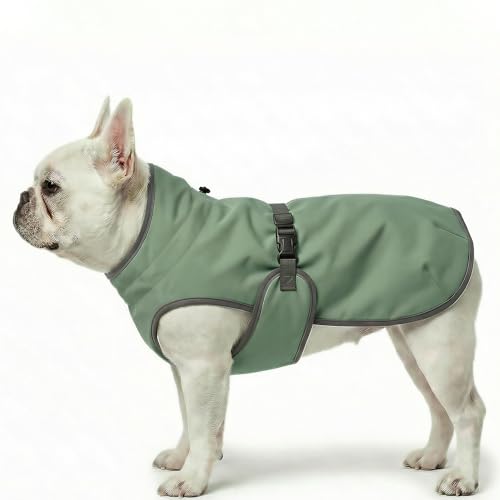 SKIPGEAR Dog Winter Vest with Fur-Safe Buckle (No Hook & Loop) Water-Repellent Fleece Lined Jacket 360 Reflective Leash Hole & Leg Straps Adjustable for Hiking & Active Dogs (Green X-Small)