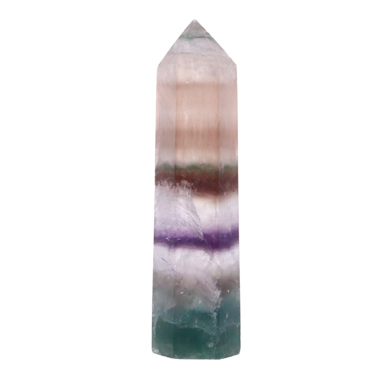 NOLITOY Colorful Crystal Pillar for Desktop Decor Natural Gemstone Adornment for Unique Decorative