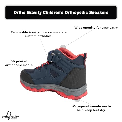 Orthopedic StrideCare 360 Kids High Top Sneakers, Wide Opening, Removable Inserts2