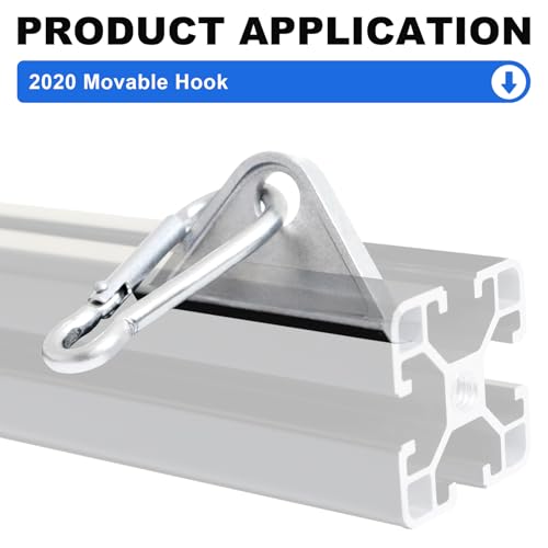 Image of 12 Pack 2020 Extrusion Sliding Hook for 20 Series T-Slot V-Slot Aluminum Extrusion Hardware Accessories Silver
