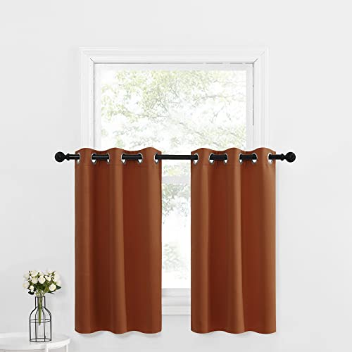 NICETOWN Kitchen Halloween Curtain Blackout Tiers for Living Room, Farmhouse Thermal Insulated Bathroom Valances for Small Windows, Grommet Valances f