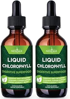 Chlorophyll Liquid Drops - Natural Concentrate – Energy Booster, Digestion and Immune System Supports, Internal Deodorant, Liver Function - (2 Fl Oz (Pack of 2))