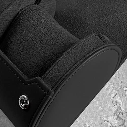 Image of BARTON WATCH BANDS, Watch Roll - Black Recycled Leather Watch Travel Case & Watch Band Storage - 1 Watch Case