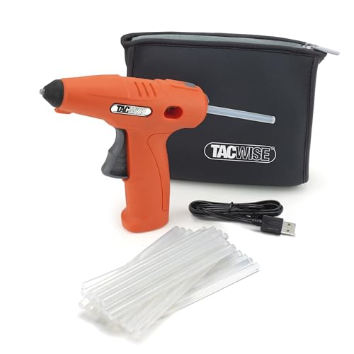 Tacwise 1559 H4-7 Pistola de Silicona Caliente a Batería de 4V con 30 Barras de Pegamento y Funda de Neopreno