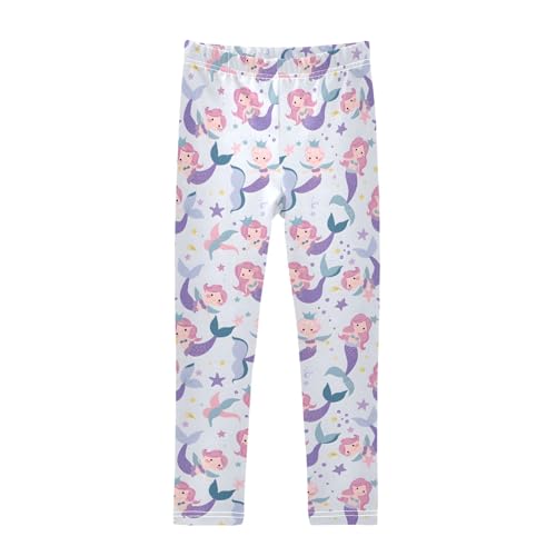 Girls' Athletic Leggings Ankle Length Yoga Dance Pants Kids Teen 4T Mermaids